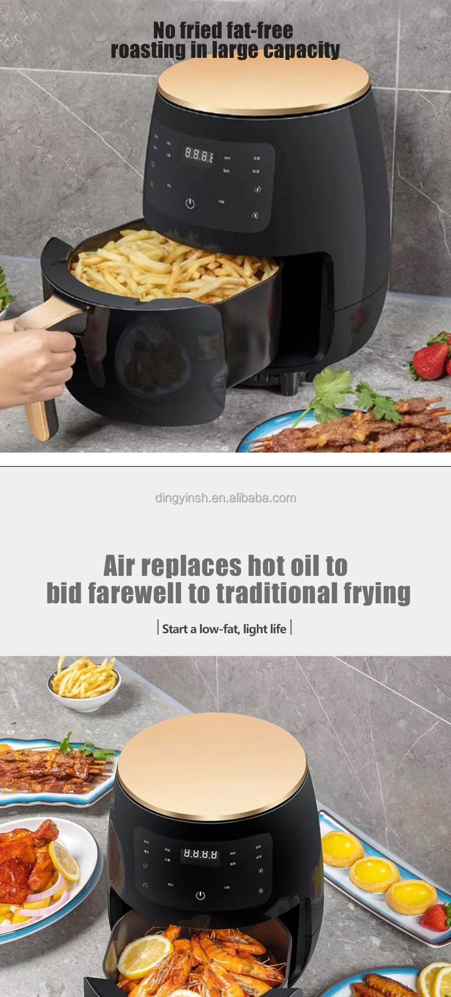 Air Fryer (Oil Free) 4.5L Digital Fryer 1400W Oil Free Fryers