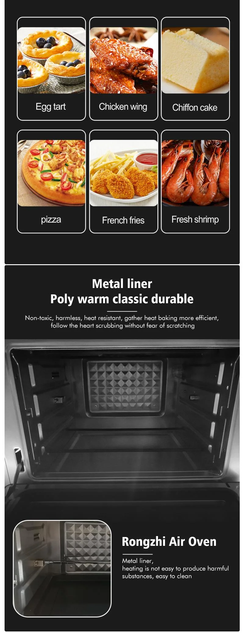 Qana Family Size Air Fryer Dehydrator Rotisserie Toaster Oven All in One Multi Function Digital Air Fryer Oven