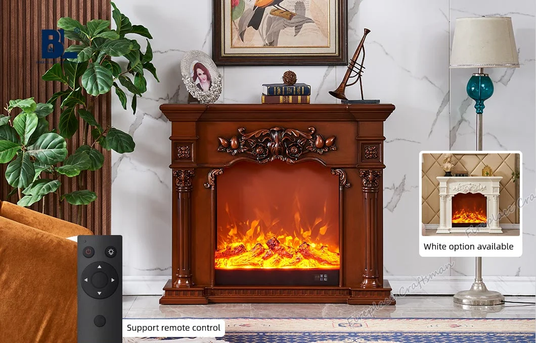 Freestanding Portable Electric Fire Place Heater Insert Mantel Electric Fireplace