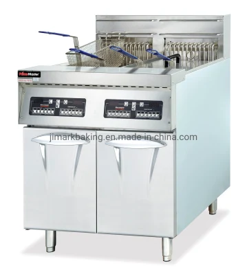 Free Standing Commercial Kitchen Equipment Electric Fryer with Cabinet Fryer for Meat and Food French Fire Computer Digital Control 2tank 4basket