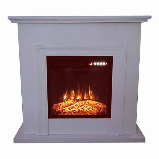 Instead of The Traditional Old-Fashioned Real Fire, an Electronic Fireplace with a Heating Heater and a Simulated Flame