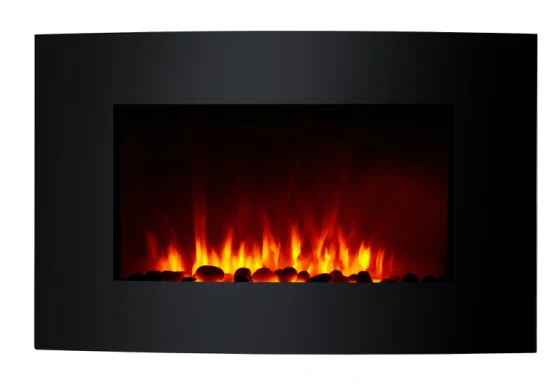 Middle Size LED Flame Effect Real Log Electric Wall Mount Fireplace