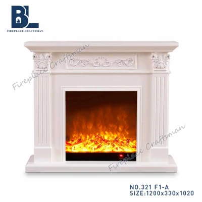 Freestanding Portable Mantel Wooden Infrared Freestanding Electric Heater Fireplace