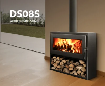 2022 Eco New Design Indoor Wall Freestanding Black Wood Burning Stove Fireplace Home Heater with Overheating Protection